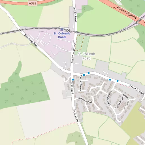 Map of St Columb Road