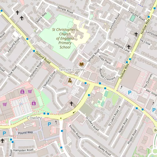Map of Temple Cowley