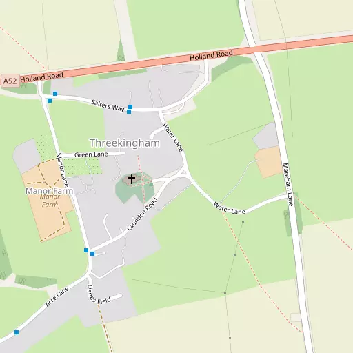 Map of Threekingham