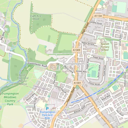 Map of Trumpington