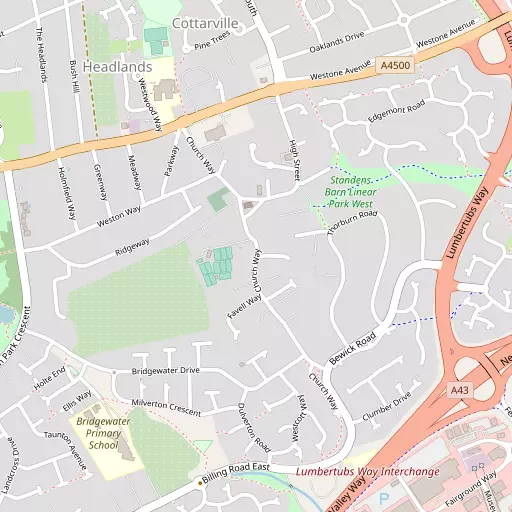 Map of Weston Favell