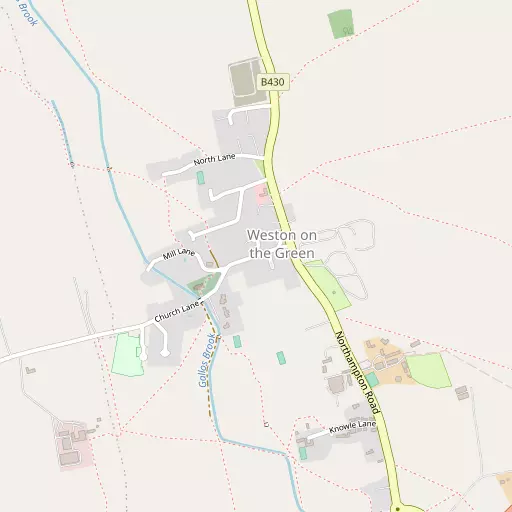 Map of Weston-on-the-Green
