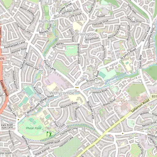 Map of Withycombe Raleigh