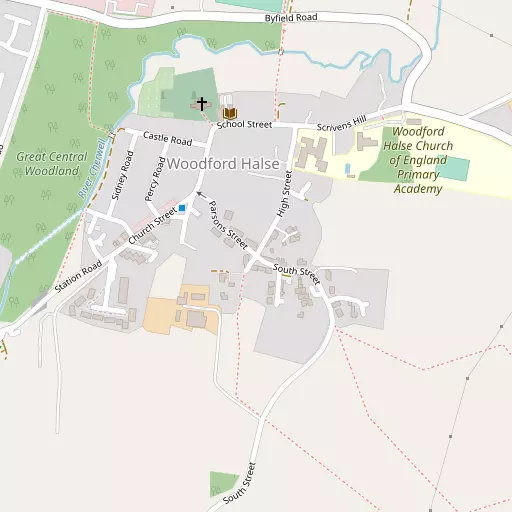Map of Woodford Halse