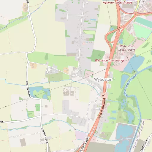 Map of Wyboston